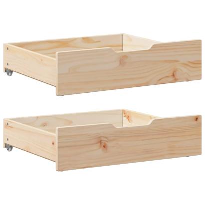 Sertare de pat cu roți, 2 buc., 75x55x16 cm, lemn masiv de pin GartenMobel Dekor