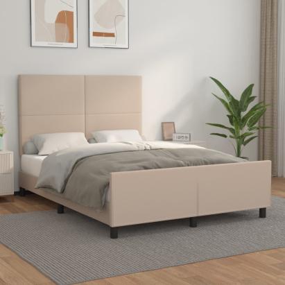 Cadru de pat cu tăblie, cappuccino, 140x190 cm, piele ecologică GartenMobel Dekor