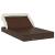 Șezlong 2 pers. acoperiș pliabil maro 213x118x97 cm poliratan GartenMobel Dekor