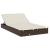 Șezlong 2 pers. acoperiș pliabil maro 213x118x97 cm poliratan GartenMobel Dekor