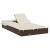 Șezlong 2 pers. acoperiș pliabil maro 213x118x97 cm poliratan GartenMobel Dekor