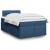 Pat box spring cu saltea, albastru, 120x190 cm, material textil GartenMobel Dekor
