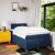 Pat box spring cu saltea, albastru, 120x190 cm, material textil GartenMobel Dekor