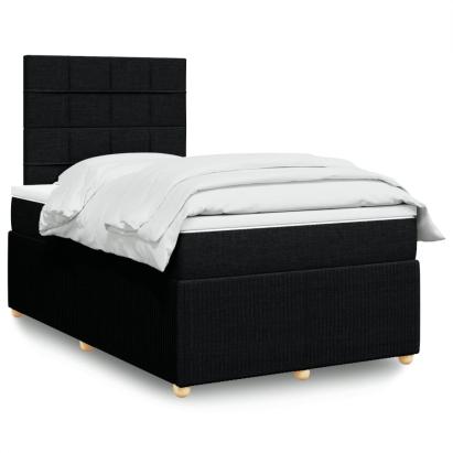Pat box spring cu saltea, negru, 120x190 cm, catifea GartenMobel Dekor