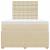 Pat continental cu saltea, crem, 120x190 cm, textil GartenMobel Dekor