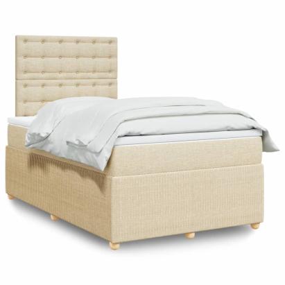 Pat continental cu saltea, crem, 120x190 cm, textil GartenMobel Dekor