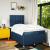 Pat box spring cu saltea, albastru, 120x190 cm, material textil GartenMobel Dekor