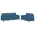 Set canapea 2 piese, albastru, catifea GartenMobel Dekor