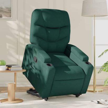 Fotoliu rabatabil ridicare pe verticală, verde închis, textil GartenMobel Dekor