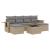 Set canapele de grădină, 7 piese, cu perne, bej, poliratan GartenMobel Dekor