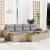 Set canapele de grădină, 7 piese, cu perne, bej, poliratan GartenMobel Dekor