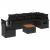 Set canapele de grădină cu perne, 7 piese, negru, poliratan GartenMobel Dekor