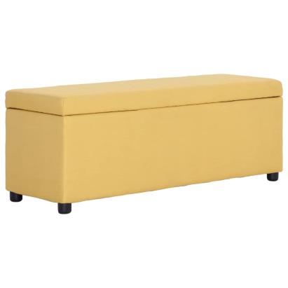 Bancă cu compartiment de depozitare, galben, 116 cm, poliester GartenMobel Dekor
