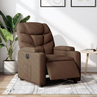 Fotoliu rabatabil electric, maro, material textil GartenMobel Dekor