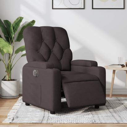 Fotoliu rabatabil electric, maro închis, material textil GartenMobel Dekor