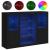 Servantă cu lumini LED, 3 buc., negru, lemn prelucrat GartenMobel Dekor