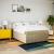 Pat continental cu saltea, crem, 140x200 cm, material textil GartenMobel Dekor