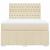 Pat continental cu saltea, crem, 140x200 cm, material textil GartenMobel Dekor