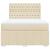 Pat continental cu saltea, crem, 140x200 cm, material textil GartenMobel Dekor