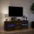 Dulap TV cu LED, stejar fumuriu, 140x34x50 cm, lemn prelucrat GartenMobel Dekor