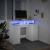 Birou cu lumini LED, alb, 120x55x91 cm, lemn prelucrat GartenMobel Dekor