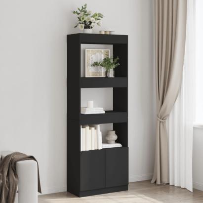 Dulap înalt, negru, 63x33x180 cm, lemn prelucrat GartenMobel Dekor
