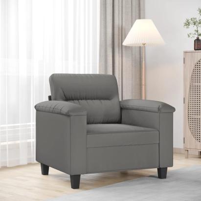 Fotoliu canapea, gri închis, 60 cm, textil microfibră GartenMobel Dekor