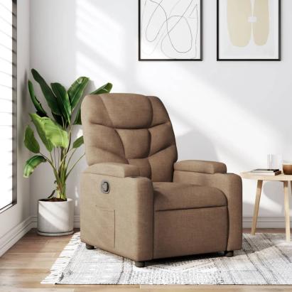 Fotoliu rabatabil, maro, material textil GartenMobel Dekor
