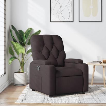 Fotoliu rabatabil, maro închis, material textil GartenMobel Dekor
