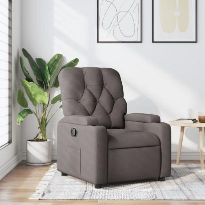 Fotoliu rabatabil, gri taupe, material textil GartenMobel Dekor