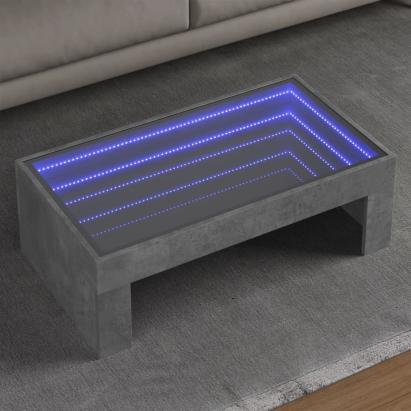 Măsuță de cafea cu LED infinity, gri beton, 90x50x30 cm GartenMobel Dekor