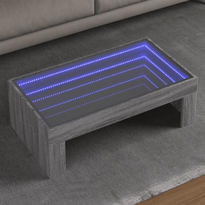 Măsuță de cafea cu LED infinity, gri sonoma, 90x50x30 cm GartenMobel Dekor
