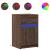 Noptiere cu lumini LED, 2 buc., stejar maro, lemn prelucrat GartenMobel Dekor