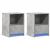 Noptiere cu lumini LED, 2 buc., gri beton, lemn prelucrat GartenMobel Dekor