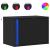 Noptiere montate pe perete cu lumini LED, 2 buc., negru GartenMobel Dekor