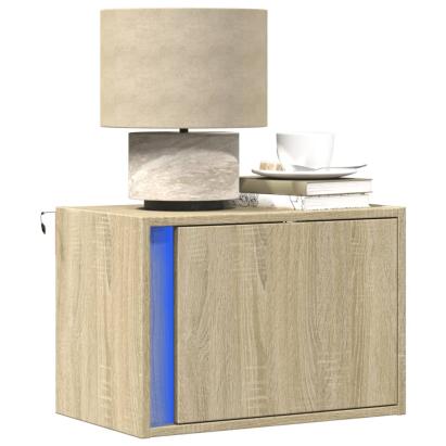 Noptieră montată pe perete cu lumini LED, stejar sonoma GartenMobel Dekor