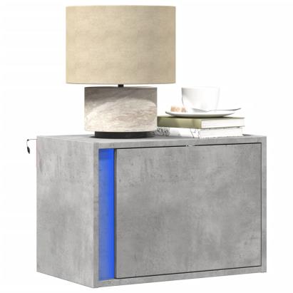Noptieră montată pe perete cu lumini LED, gri beton GartenMobel Dekor
