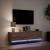 Comodă TV de perete cu lumini LED, stejar maro, 140x31x38 cm GartenMobel Dekor