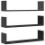 Rafturi de perete, 3 buc., negru, 80x18x18 cm, lemn prelucrat GartenMobel Dekor
