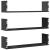 Rafturi de perete, 3 buc., negru, 80x18x18 cm, lemn prelucrat GartenMobel Dekor