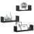 Raft de perete, 3 buc., negru, lemn prelucrat GartenMobel Dekor