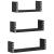 Raft de perete, 3 buc., negru, lemn prelucrat GartenMobel Dekor