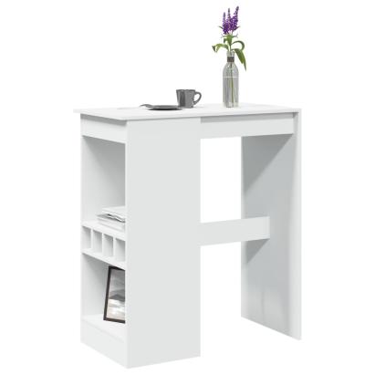 Masă de bar cu raft, alb, 90x47,5x103,5 cm, lemn prelucrat GartenMobel Dekor