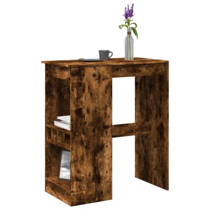 Masă bar cu raft stejar fumuriu 90x47,5x103,5 cm lemn prelucrat GartenMobel Dekor