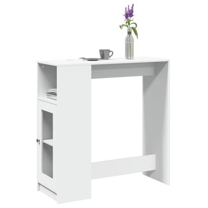 Masă de bar cu rafturi, alb, 101x40x103,5 cm, lemn prelucrat GartenMobel Dekor