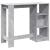Masă de bar cu raft, gri beton, 124x46x103,5 cm, lemn prelucrat GartenMobel Dekor