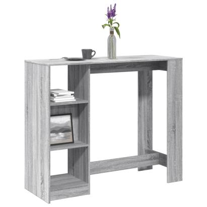 Masă bar raft stejar Sonoma gri 124x46x103,5 cm lemn prelucrat GartenMobel Dekor