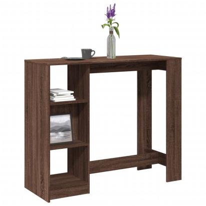 Masă bar cu raft, stejar maro, 124x46x103,5 cm, lemn prelucrat GartenMobel Dekor