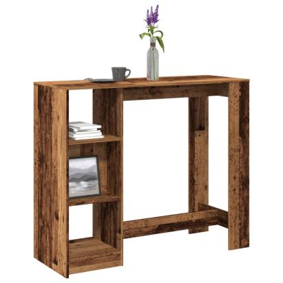 Masă de bar cu raft lemn vechi 124x46x103,5 cm lemn prelucrat GartenMobel Dekor