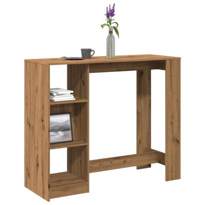 Masă bar cu raft stejar artizanal 124x46x103,5cm lemn prelucrat GartenMobel Dekor